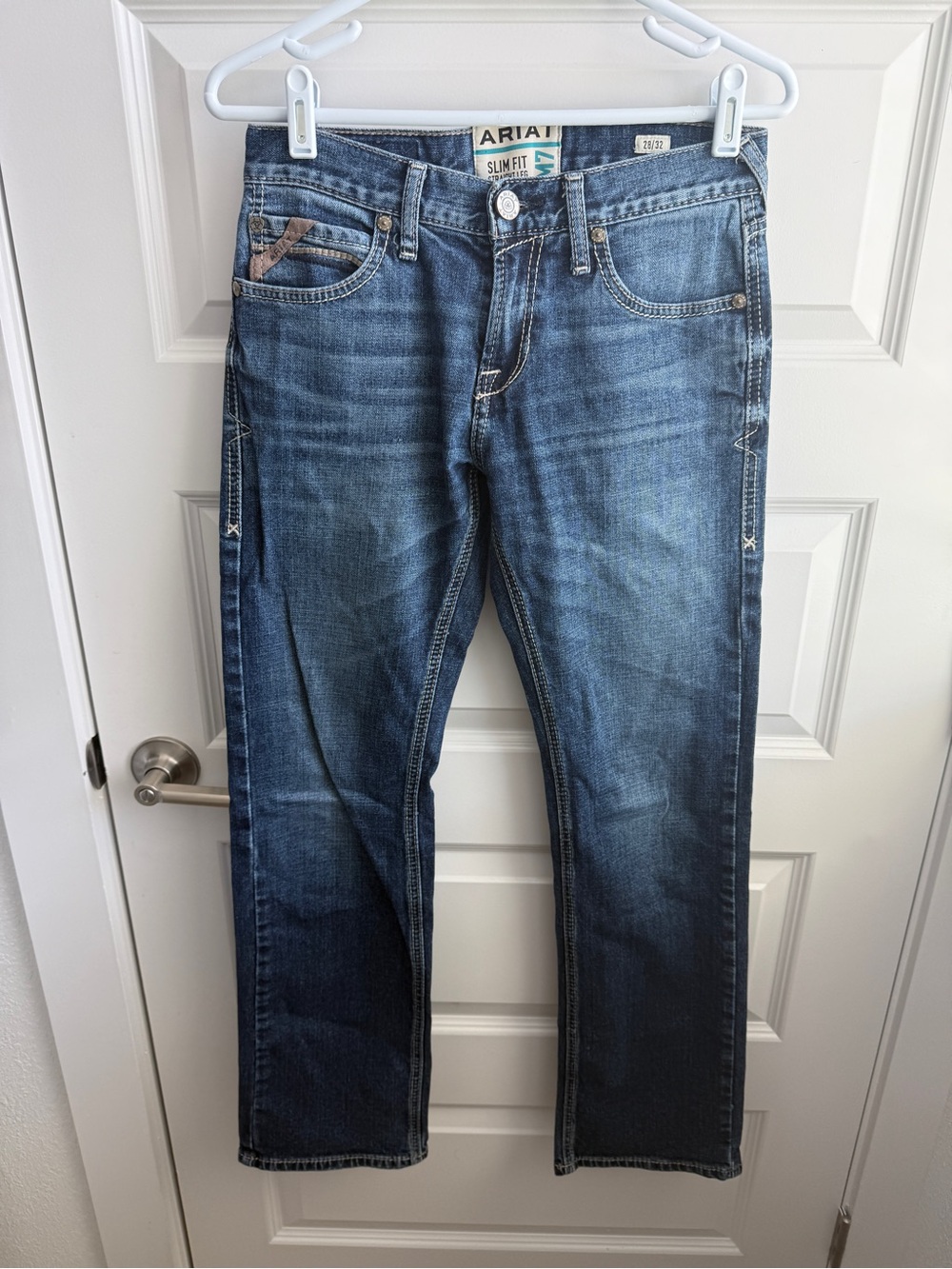Ariat M7 Slim Fit Straight Leg Jeans Men’s 28x32 Blue Denim Made in Mexico